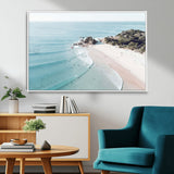 79395467-MGV-CV-36X24-Coastal Wall Art – Aerial Beach Canvas Print, Ocean Waves and Sandy Shore Photography Decor for Bedroom, Living Room, Office,