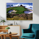 22776914-MGV-CV-36X24-Golf Course Wall Art – Oceanfront Green Canvas Print, Coastal Pebble Beach Photography Sports Decor for Living Room, Office, Man