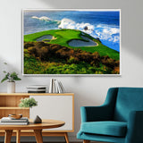 34181847-MGV-FC-36X24_White-Coastal Golf Course Wall Art – Panoramic Ocean Fairway Canvas Print, Scenic Sports Photography Decor for Office, Man Cave, Living