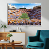 64238859-MGV-CV-36X24-Neyland Stadium Wall Art – Tennessee Volunteers Checkerboard Game Day Canvas Print, College Football Panorama Decor for Man Cave