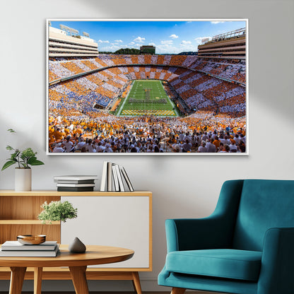 77097951-MGV-FC-36X24_White-Neyland Stadium Wall Art – Panoramic Tennessee Volunteers Checkerboard Crowd Canvas Print, Football Game Day Decor for Office, Man