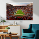 37160229-MGV-CV-36X24-Neyland Stadium Wall Art – Panoramic Tennessee Volunteers Sunset Canvas Print, Checkerboard Crowd Football Game Day Decor for