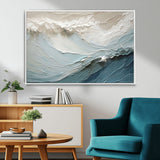 53646-MGV-FC-36X24_White-Ocean Wave Wall Art Canvas Print, Framed Textured Seascape Art Picture Print, Modern Ocean Perfect Minimal Coastal 2/2 Decor