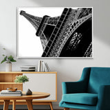 89033-MGV-FC-36X24_White-Eiffel Tower Wall Art – Dramatic Black and White Architectural Canvas Print, Modern Paris Decor for Office, Living Room or