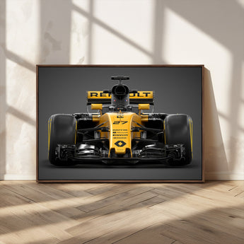 62882-MGV-FC-36X24_Walnut-Renault F1 Racing Car Print - High-Performance Formula 1 Motorsport Wall Art, Perfect Gift for Racing Fans and Car Enthusiasts