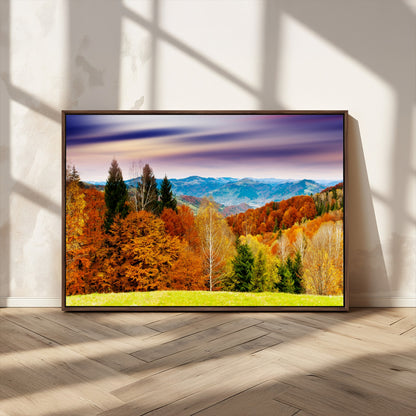 58007-MGV-CV-36X24-Autumn Mountain Landscape Wall Art – Stunning Fall Forest Canvas Print, Cozy Nature Decor for Home or Office