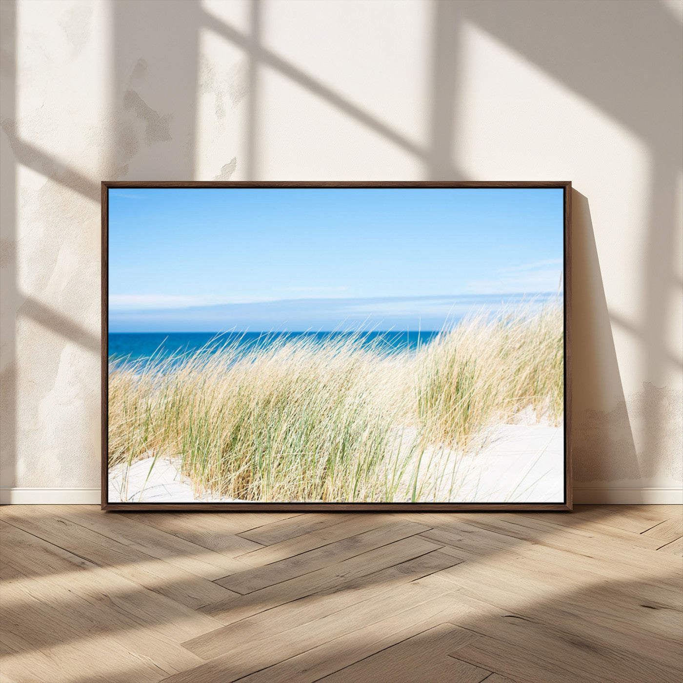 96913-MGV-CV-36X24-Coastal Dunes Wall Art – Serene Beach Grass and Blue Ocean Canvas Print, Relaxing Seaside Nature Decor for Living Room, Bedroom or