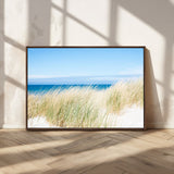 96913-MGV-CV-36X24-Coastal Dunes Wall Art – Serene Beach Grass and Blue Ocean Canvas Print, Relaxing Seaside Nature Decor for Living Room, Bedroom or