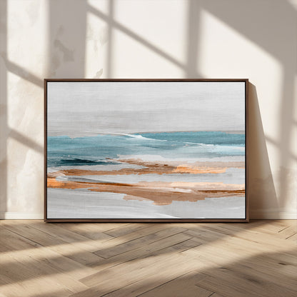 23430-MGV-CV-36X24-Abstract Coastal Wall Art – Modern Ocean Horizon Canvas Print, Minimalist Beach Scene Painting for Bedroom, Living Room, Office or