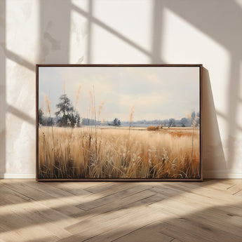 38193-MGV-CV-36X24-Golden Meadow Wall Art – Serene Grassland Landscape Canvas Print, Rustic Nature Decor for Bedroom, Living Room or Farmhouse