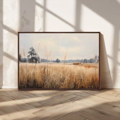 38193-MGV-CV-36X24-Golden Meadow Wall Art – Serene Grassland Landscape Canvas Print, Rustic Nature Decor for Bedroom, Living Room or Farmhouse