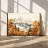 72950-MGV-CV-36X24-Autumn Mountain Forest Wall Art – Golden Fall Landscape Canvas Print, Nature-Inspired Home Decor for Living Room, Bedroom or