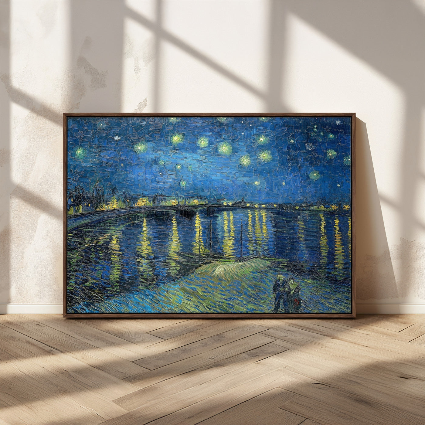 94605-MGV-CV-36X24-Starry Night Over the Rhone Wall Art – Vincent van Gogh Canvas Print, Famous Impressionist Painting for Living Room, Office