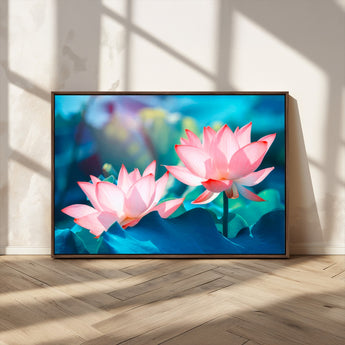 32559-MGV-CV-36X24-Lotus Flower Wall Art – Pink Water Lily Canvas Print, Tranquil Nature Decor for Living Room, Bedroom or Meditation Space