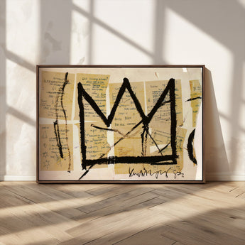 37215-MGV-CV-36X24-Abstract Crown Wall Art – Urban Graffiti Style Canvas Print Modern Street Art Design, Bold Contemporary Decor for Living Room,