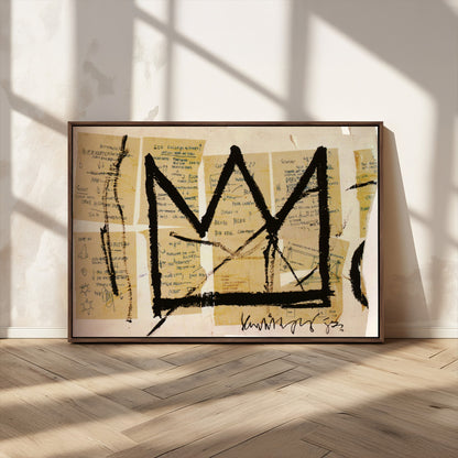 37215-MGV-CV-36X24-Abstract Crown Wall Art – Urban Graffiti Style Canvas Print Modern Street Art Design, Bold Contemporary Decor for Living Room,