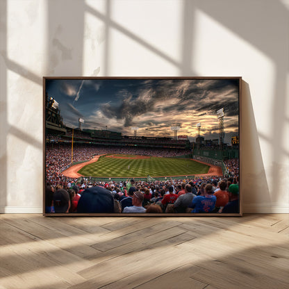 53432-MGV-CV-36X24-Fenway Park Stadium Wall Art Canvas Print, Framed Boston Baseball Stadium Art Picture Print, Massachusetts Fenway Park Perfect