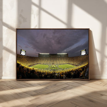 72404-MGV-CV-36X24-Michigan Wolverine Stadium Wall Art Canvas Print, Framed Michigan Stadium Art Picture Print, Football Stadium Perfect Sport Room