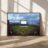 44631-MGV-CV-36X24-Oracle Park Stadium Wall Art Canvas Print, Framed San Francisco Giants Art Picture Print, Giants Stadium Field Perfect Sports Room