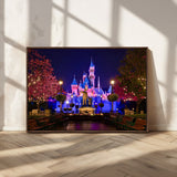 79435-MGV-CV-36X24-Disney Castle Wall Art Canvas Print, Framed Magic Kingdom Art Picture Print, Disney World Perfect Child Room Decor Artwork