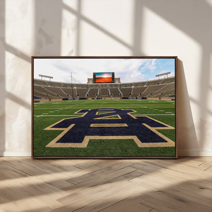 52835-MGV-CV-36X24-Notre Dame Stadium Wall Art Canvas Print, Framed Indiana Stadium Art Picture Print, Notre Dame Field Perfect Sport Room Decor