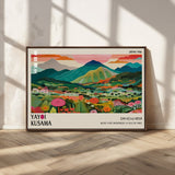 54215-MGV-FC-36X24_Walnut-Yayoi Kusama Wall Art – Panoramic Japanese Landscape Canvas Print, Modern Abstract Nature Decor for Office, Bedroom or Living Room