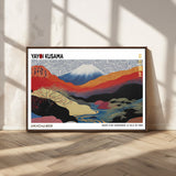 14839-MGV-CV-36X24-Yayoi Kusama Wall Art – Panoramic Mountain & River Canvas Print, Modern Abstract Japanese Landscape Decor for Living Room or