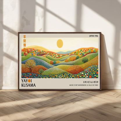 33864-MGV-CV-36X24-Pointillism Yayoi Wall Art Canvas Print, Framed Yayoi Kusama Art Picture Print, Yayoi Kusama Dot Perfect Abstract Nature Decor