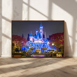 66710-MGV-CV-36X24-Enchanted Castle Wall Art – Magical Night Scene Canvas Print with Glowing Lights, Fantasy Architecture Artwork for Living Room,