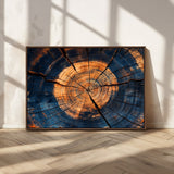 18975622-MGV-CV-36X24-Burnt Wood Wall Art Canvas Print, Framed Aged Timber Art Picture Print, Rustic Tree Slice Perfect Rustic Decor Artwork for Home,