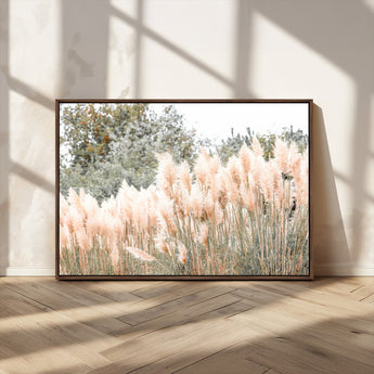 21826392-MGV-CV-36X24-Pampas Grass Wall Art Canvas Print, Framed Soft Pampas Art Picture Print, Pastel Grasses Perfect Soft Neutral Boho Decor Artwork