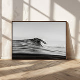 24029476-MGV-CV-36X24-Black Wave Wall Art Canvas Print, Framed Abstract Surf Art Picture Print, Minimalist Ocean Perfect Minimalist Coastal Decor