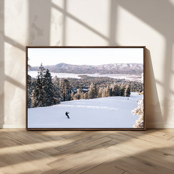 79857868-MGV-CV-36X24-Snowy Mountain Wall Art Canvas Print, Framed Ski Slope Art Picture Print, Winter Forest Perfect Modern Rustic Decor Artwork