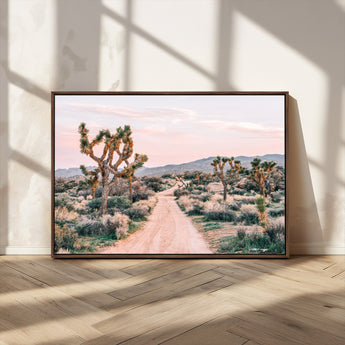 12540952-MGV-CV-36X24-Joshua Tree Park Wall Art Canvas Print, Framed Desert Road Art Picture Print, Sunset Drive Perfect Southwestern Boho Decor Artwork