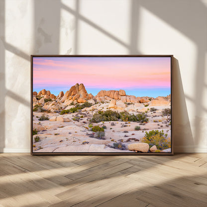 96167137-MGV-CV-36X24-Vibrant Sunset Sky Wall Art Canvas Print, Framed Joshua Tree Art Picture Print, Rugged Terrain Perfect Southwestern Boho Decor