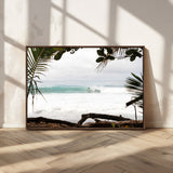 50382104-MGV-CV-36X24-Tropical Surf Wall Art Canvas Print, Framed Palm Tree View Art Picture Print, Beach House Art Perfect Boho Coastal Decor Artwork
