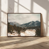 77311749-MGV-CV-36X24-Mountain Landscape Wall Art Canvas Print, Framed Snowy Peaks Art Picture Print, Alpine Aesthetic Perfect Rustic Winter Decor