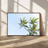54719115-MGV-CV-36X24-Palm Trees Wall Art Canvas Print, Framed Tropical Aesthetic Art Picture Print, Coastal Serenity Perfect Tropical Minimalist Decor
