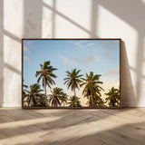 99033771-MGV-CV-36X24-Palm Trees Wall Art Canvas Print, Framed Tropical Vibes Art Picture Print, Coastal Sunset Perfect Coastal Boho Decor Artwork