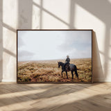 57597730-MGV-CV-36X24-Cowboy Wall Art Wall Art Canvas Print, Framed Western Canvas Art Picture Print, Rustic Ranch Scene Perfect Rustic Western Decor