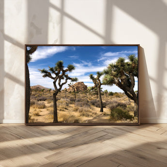 25722592-MGV-CV-36X24-Joshua Tree Desert Wall Art Canvas Print, Framed Southwestern Nature Art Picture Print, Rustic Earth Tones Perfect Southwestern