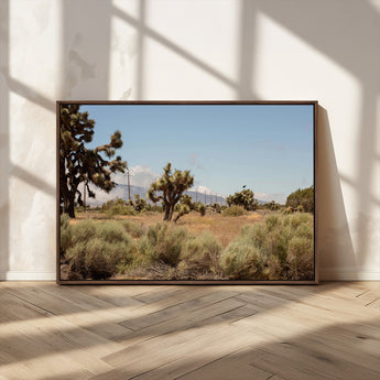16114018-MGV-FC-36X24_Walnut-Joshua Tree Wall Art Canvas Print, Framed Desert Landscape Art Picture Print, Mountain Horizon Perfect Southwestern Boho Decor