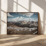 44565953-MGV-CV-36X24-Mountain Landscape Wall Art Canvas Print, Framed Snowy Peaks Art Picture Print, Rugged Highlands Perfect Rustic Adventure Decor