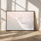 28414510-MGV-CV-36X24-Ocean Shoreline Wall Art – Minimal Coastal Beach Canvas Print, Soft Sea Foam and Sand Photography Artwork, Relaxing Nautical Decor