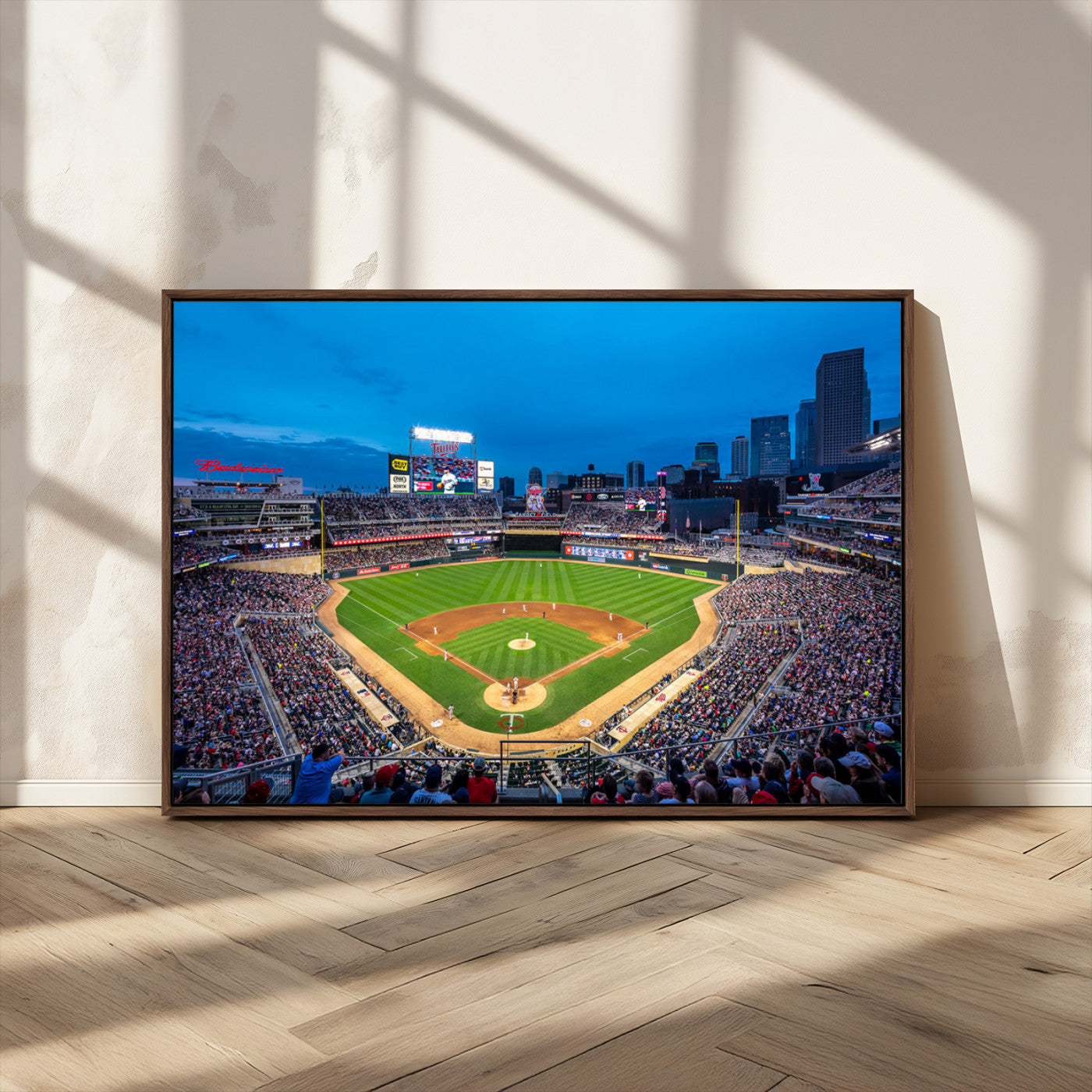 77273035-MGV-CV-36X24-Baseball Stadium Wall Art – Panoramic Evening Game Canvas Print, Sports Fan Decor for Man Cave, Office, Bar, or Living Room