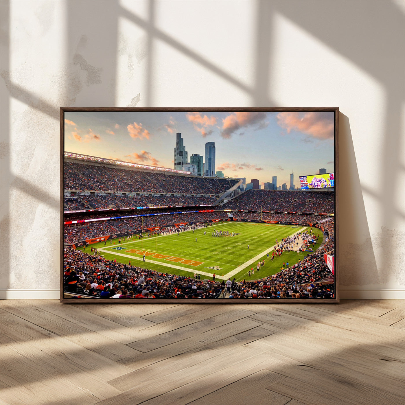 55377093-MGV-CV-36X24-Soldier Field Wall Art – Panoramic Chicago Bears Football Stadium Canvas Print, Game Day Sports Decor for Man Cave, Bar, Office,