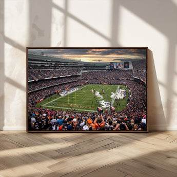 87578930-MGV-CV-36X24-Soldier Field Wall Art – Chicago Bears Football Stadium Sunset Canvas Print, Game Day Sports Decor for Man Cave, Bar, Office, or
