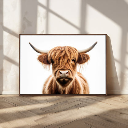 637908607-MGV-FC-93X47-3P_Black-Highland Cow Wall Art Print – Rustic Farmhouse Animal Portrait, Scottish Highland Cattle Canvas, Modern Country Wall Decor for