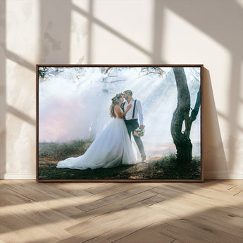 CSTM913-MGV-CV-36X24-Framed Wedding Canvas Print - Custom Wall Art Keepsake for Couples, Elegant Home Decoration Gift, Create Your Own Photo Canvas