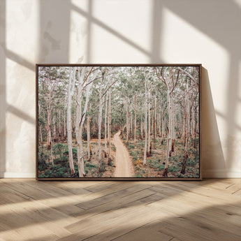 24760563-MGV-CV-36X24-Forest Wall Art – Tranquil Woodland Path Canvas Print, Scenic Nature Photography Decor for Bedroom, Living Room, Office, Cabin or
